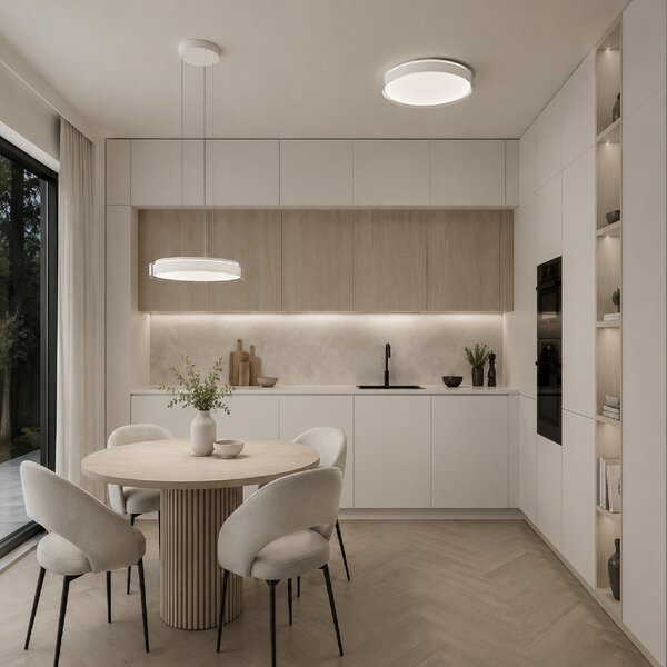 Osmont CIT50000 Citadela 1, stropní svítidlo bílé sklo/čirý límec, bílá montura, 26W LED 3000K, Ø 42cm, IP44