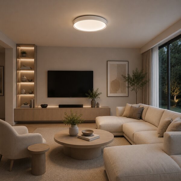 Osmont CIT50000 Citadela 1, stropní svítidlo bílé sklo/čirý límec, bílá montura, 26W LED 3000K, Ø 42cm, IP44