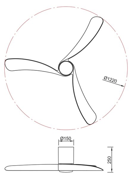 Mantra 9488 Nemo II M, lopatkový ventilátor se svítidlem a dálk. ovladačem, LED 19W 3000-5000K, keramika/bílá, průměr 122cm