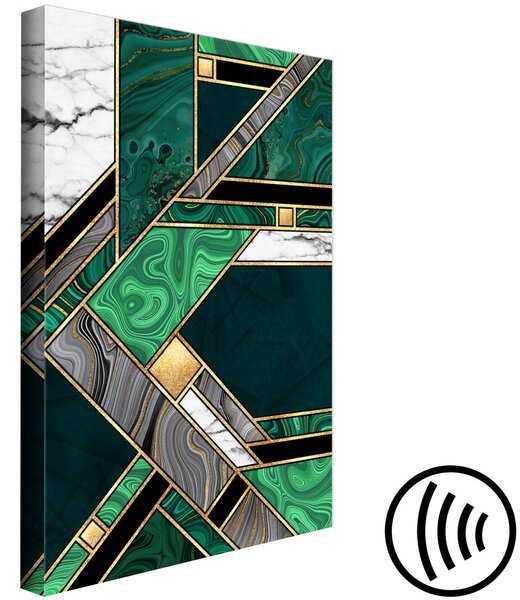 Obraz Zelenozlatá geometrie (1 panel) vertikální