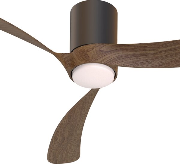 Mantra 9636 Nemo II M, lopatkový ventilátor se svítidlem a dálk. ovladačem, LED 19W 3000-5000K, černá/tmavé dřevo, průměr 122cm