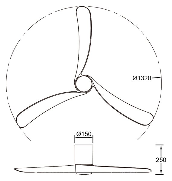 Mantra 9494 Nemo II L, lopatkový ventilátor se svítidlem a dálk. ovladačem, LED 19W 3000-5000K, černá/světlé dřevo, průměr 132cm