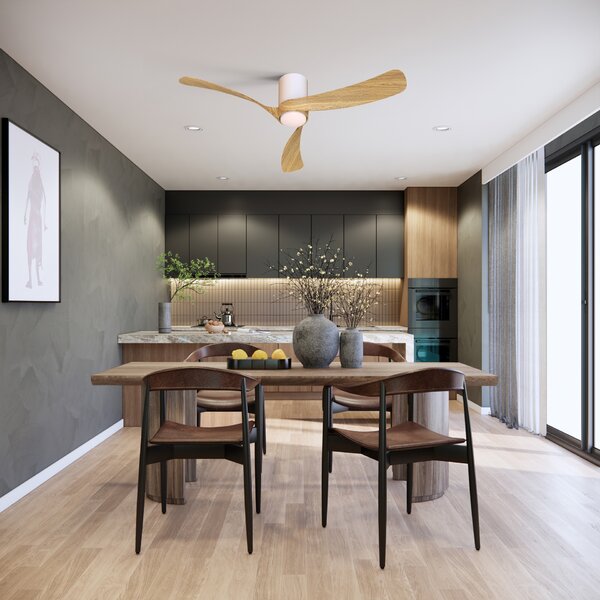 Mantra 9558 Nemo II M, lopatkový ventilátor se svítidlem a dálk. ovladačem, LED 19W 3000-5000K, bílá/dřevěná, průměr 122cm