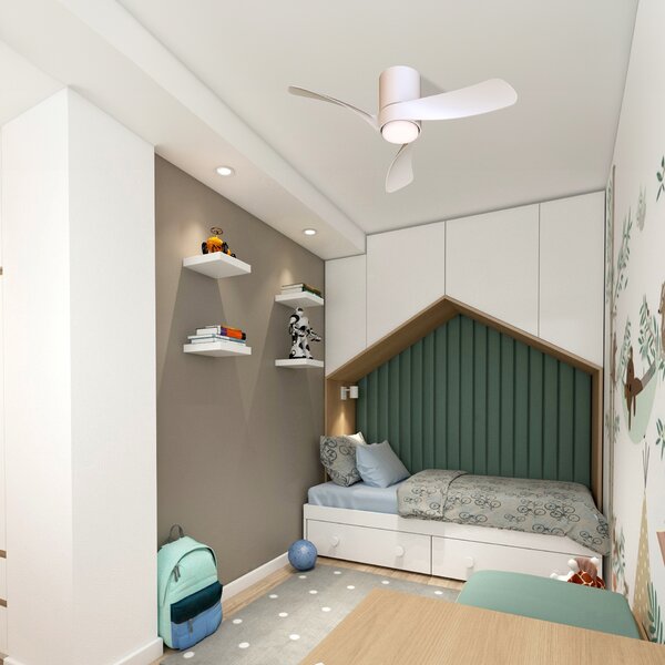 Mantra 9560 Nemo II XS, lopatkový ventilátor se svítidlem a dálk. ovladačem, LED 15W 3000-5000K, bílá, průměr 72cm