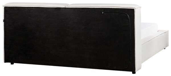 Postel Tkanina LINARDS 160 x 200 cm Krémově bílá