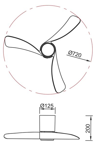 Mantra 9560 Nemo II XS, lopatkový ventilátor se svítidlem a dálk. ovladačem, LED 15W 3000-5000K, bílá, průměr 72cm