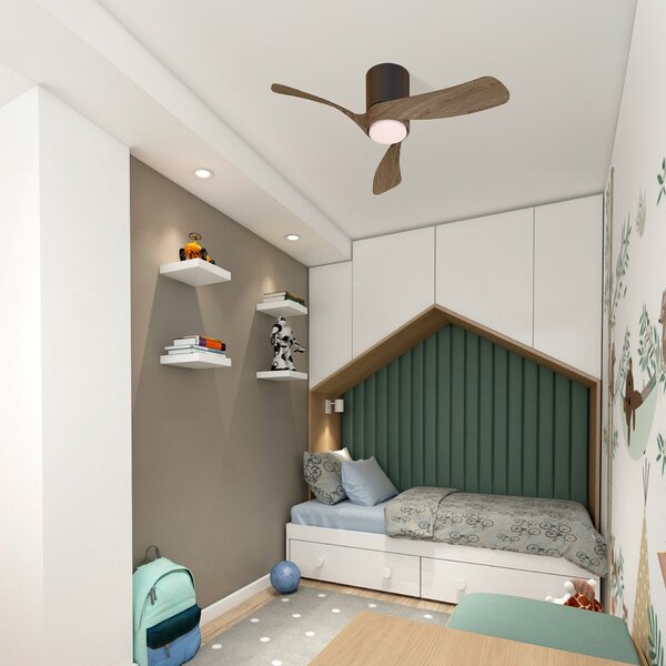 Mantra 9635 Nemo II XS, lopatkový ventilátor se svítidlem a dálk. ovladačem, LED 15W 3000-5000K, černá/tmavé dřevo, průměr 72cm