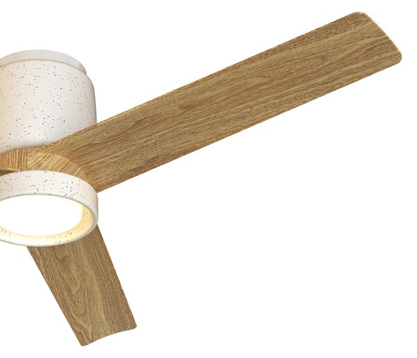 Mantra 9479 Ceramica, lopatkový ventilátor se svítidlem a dálk. ovladačem, LED 20W 3000-5000K, bílá/dřevěná, průměr 122cm