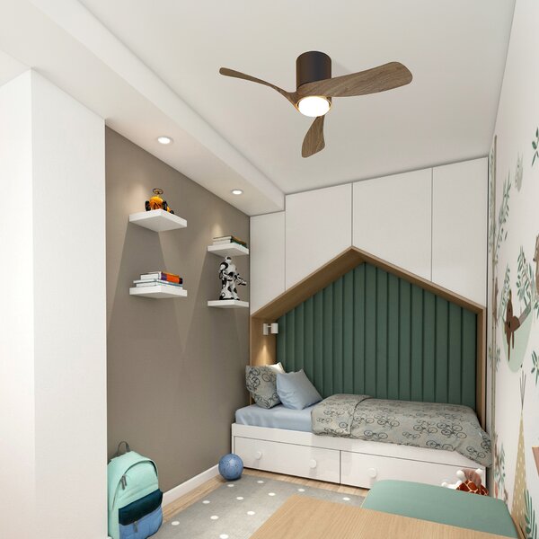 Mantra 9635 Nemo II XS, lopatkový ventilátor se svítidlem a dálk. ovladačem, LED 15W 3000-5000K, černá/tmavé dřevo, průměr 72cm