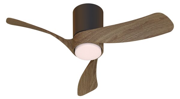 Mantra 9635 Nemo II XS, lopatkový ventilátor se svítidlem a dálk. ovladačem, LED 15W 3000-5000K, černá/tmavé dřevo, průměr 72cm