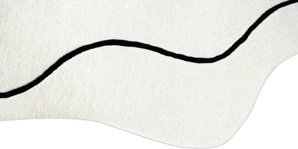 Fargotex Bílo-černý vlněný koberec Loop 160 x 230 cm