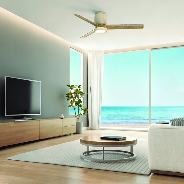 Mantra 9479 Ceramica, lopatkový ventilátor se svítidlem a dálk. ovladačem, LED 20W 3000-5000K, bílá/dřevěná, průměr 122cm