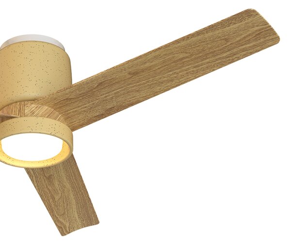 Mantra 9480 Ceramica, lopatkový ventilátor se svítidlem a dálk. ovladačem, LED 20W 3000-5000K, béžová/dřevěná, průměr 122cm