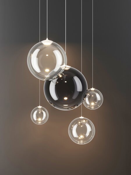 Lodes 17110 5827 Random Solo 10, závěs z oranžového foukaného skla, 1x3W LED 2700K, prům.10cm