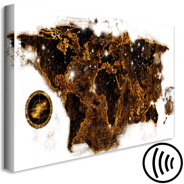 Obraz Abstraktní mapa - svět v teplých odstínech zlaté barvy