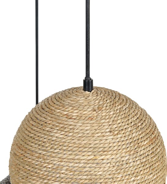 Závěsná lampa ENDRICK Proutí Přírodní Bílá Hnědá