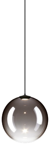 Lodes 17121 4327 Random Solo 12, závěs z kouřového foukaného skla/černý kabel, 1x1W LED 2700K, prům.12cm