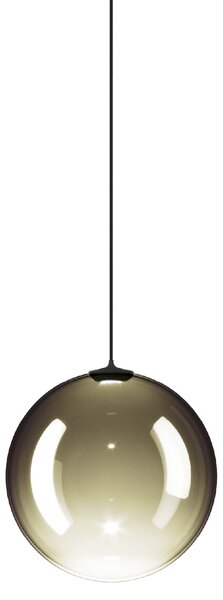 Lodes 17121 7130 Random Solo 12, závěs ze zlatozeleného foukaného skla/černý kabel, 1x1W LED 3000K, prům.12cm