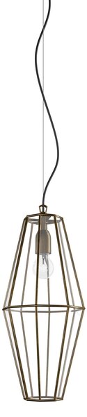 Il Fanale MEDINAOE Rilegato, vitrážové závěsné svítidlo, fazetové sklo/pálená mosaz 1xE27 max. 15W, výška 50cm