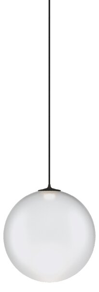 Lodes 17121 1327 Random Solo 12, závěs z bílého foukaného skla/černý kabel, 1x1W LED 2700K, prům.12cm