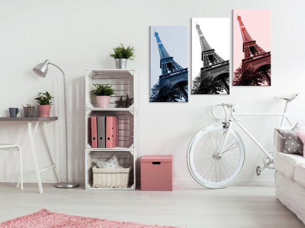 Obraz Pařížská trojka - obrázky Eiffelovy věže v národních barvách Francie