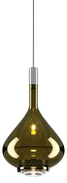 Lodes 14825 7127 Sky-Fall Medium, závěsné svítidlo zlatozelené sklo/chrom, 12W LED 2700K, prům. 22cm