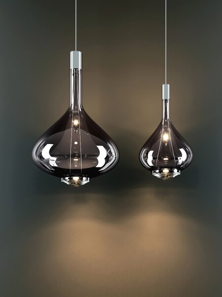 Lodes 14826 4627 Sky-Fall Medium, závěsné svítidlo bronzové sklo/černá, 12W LED 2700K, prům. 22cm