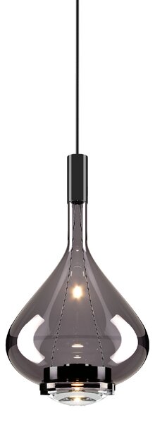 Lodes 14826 4327 Sky-Fall Medium, závěsné svítidlo kouřové sklo/černá, 12W LED 2700K, prům. 22cm