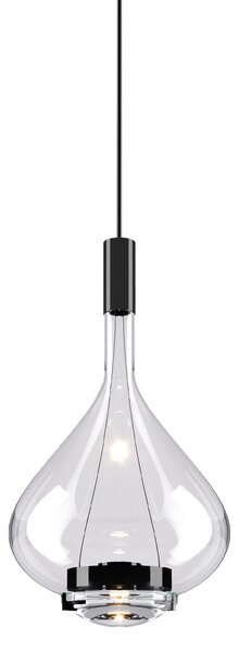 Lodes 14826 0027 Sky-Fall Medium, závěsné svítidlo čiré sklo/černá, 12W LED 2700K, prům. 22cm