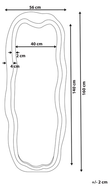 Zrcadlo BEAUNE 56 cm 160 cm Umělý samet Modrá