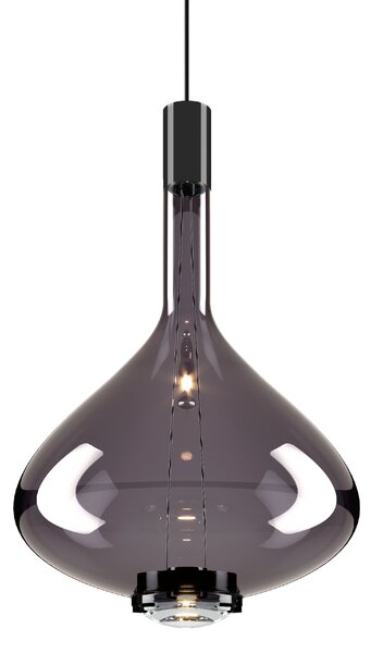 Lodes 14828 4327 Sky-Fall Large, závěsné svítidlo kouřové sklo/černá, 12W LED 2700K, prům. 36cm