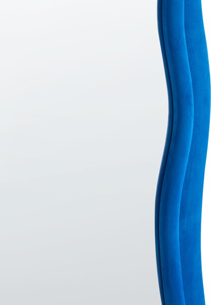 Zrcadlo BEAUNE 56 cm 160 cm Umělý samet Modrá