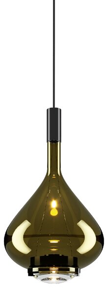 Lodes 14826 7127 Sky-Fall Medium, závěsné svítidlo zlatozelené sklo/černá, 12W LED 2700K, prům. 22cm