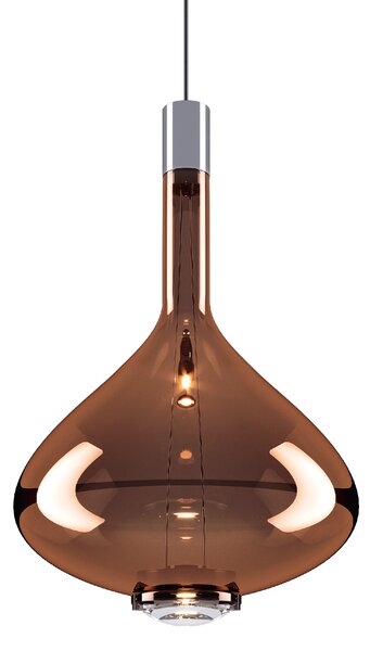 Lodes 14827 4627 Sky-Fall Large, závěsné svítidlo bronzové sklo/chrom, 12W LED 2700K, prům. 36cm