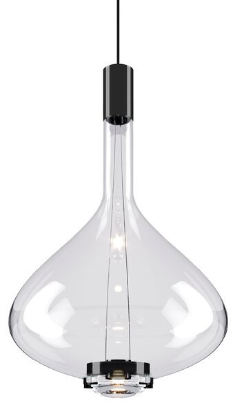 Lodes 14828 0027 Sky-Fall Large, závěsné svítidlo čiré sklo/černá, 12W LED 2700K, prům. 36cm