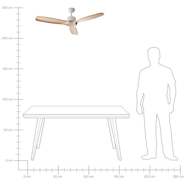 Stropní ventilátor ARANI s dálkovým ovládáním Světle hnědá