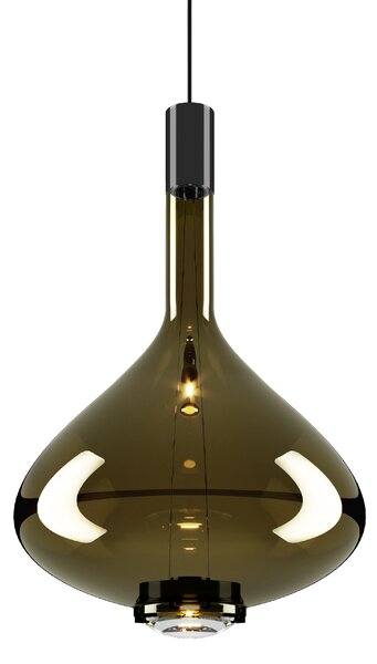 Lodes 14828 7127 Sky-Fall Large, závěsné svítidlo zlatozelené sklo/černá, 12W LED 2700K, prům. 36cm