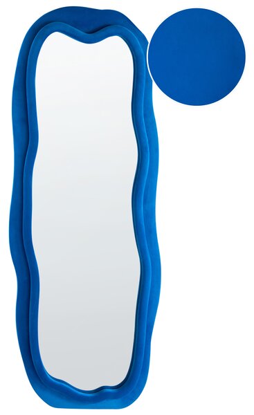 Zrcadlo BEAUNE 56 cm 160 cm Umělý samet Modrá