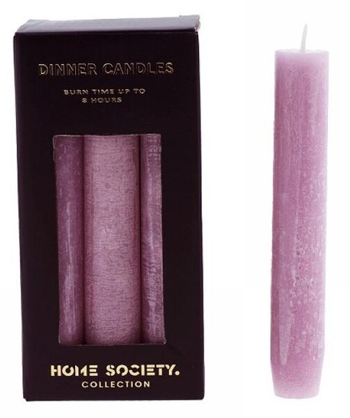 Home Society Svíčka kónická lila sada 6 kusů