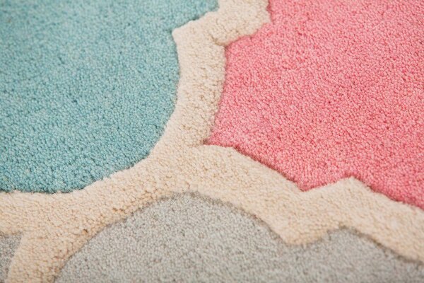 Flair Rugs, Ručně všívaný kusový koberec Illusion Rosella Pink/Blue, 80x150, vícebarevná, chodba / předsíň