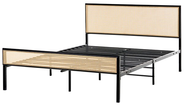 Postel Umělý ratan AVANTON 140 x 200 cm Černá