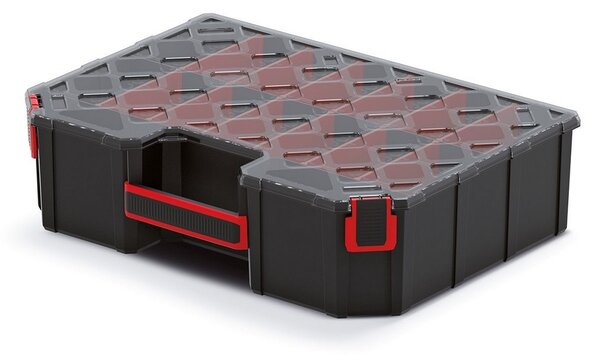 Kufříkový organizér 39 × 28,4 × 10,5 cm II, přepážky, černá