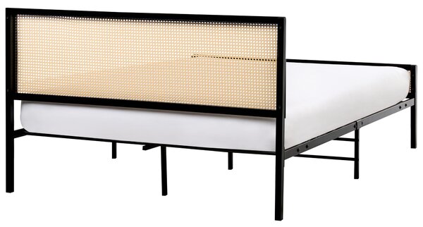 Postel Umělý ratan AVANTON 140 x 200 cm Černá