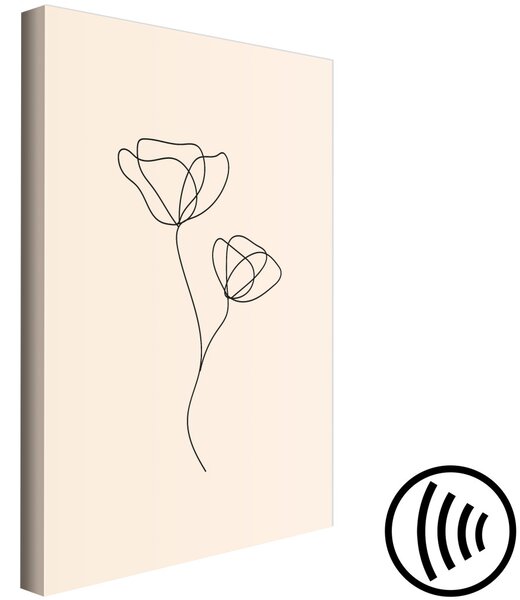 Obraz Lineární květina - minimalistická kompozice na béžovém pozadí
