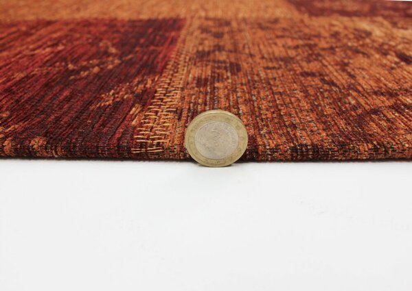 Flair Rugs, Kusový koberec Manhattan Patchwork Chenille Terracotta, 120x170, oranžová, chodba / předsíň