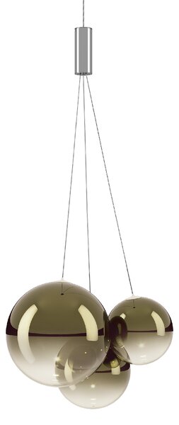 Lodes 16410 7127 Random, závěs ze zlatozeleného foukaného skla, 3x1W LED 2700K, šířka 29cm