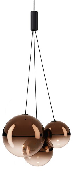 Lodes 16411 4627 Random, závěs z bronzového foukaného skla/černý kabel, 3x1W LED 2700K, šířka 29cm