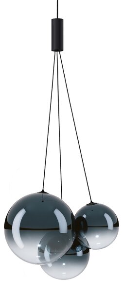 Lodes 16411 8627 Random, závěs z azurově modrého skla/černý kabel, 3x1W LED 2700K, šířka 29cm
