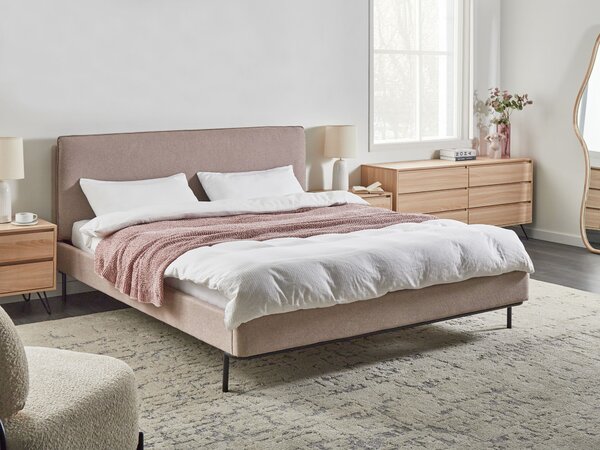 Postel Tkanina CORIO 180 x 200 cm Taupe