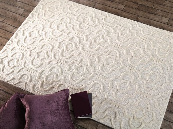 Flair Rugs, DOPRODEJ: 120x170 cm Kusový koberec Moorish Marrakech Cream, 120x170, bílá, chodba / předsíň